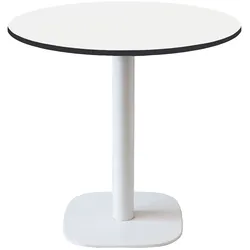 RestooTab - Tisch Round weiß Ø70cm Dekor weiß schwarzen Kanten