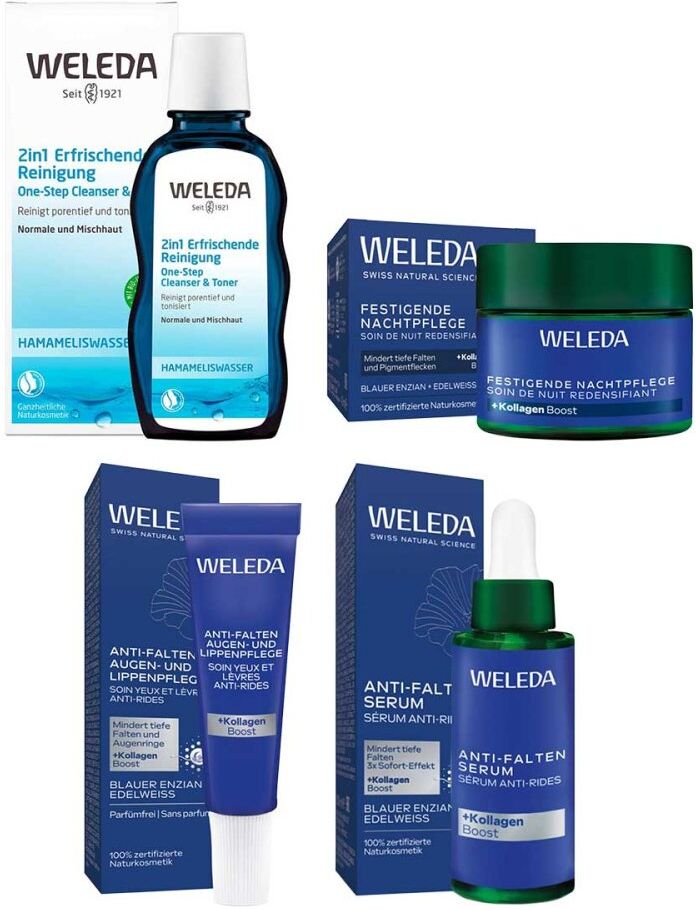 Weleda 2in1 Reinig. & Anti-Falten Pflege mit Enzian/Edelweiß