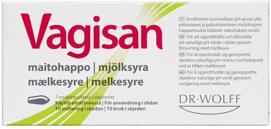 Vagisan Mælkesyre Vagitorier Medicinsk udstyr 7 stk