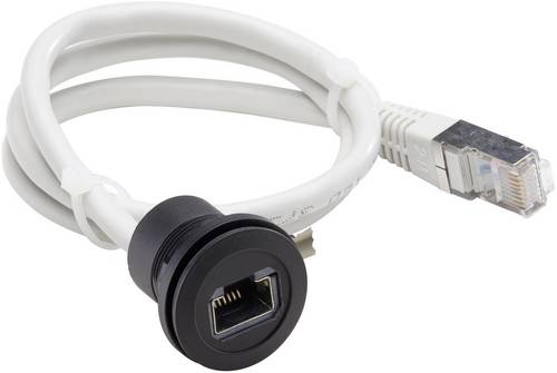 Georg Schlegel RJ45-Buchse, mit Kabel schwarz rund, RONTRON-R-JUWEL Bauform Seite 1: RJ45-Buchse - 1 Stück