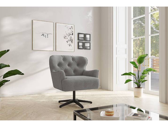 Sessel Lodging Grau Flachgewebe Euron 83 x 97 x 87cm