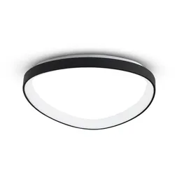 FABAS LED-Deckenleuchte Quirk Alu, Eisen, Stahl & Metall Schwarz 60 cm