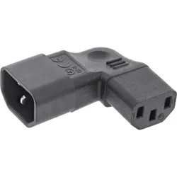 InLine Netzadapter IEC 60320 C14 / C13, L/R gewinkelt, 3pol Kaltgeräte