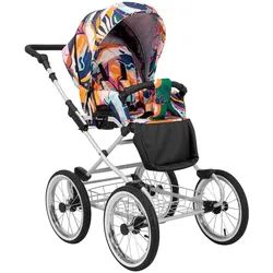 Kunert, Kinderwagen, Romantic 3-in-1 Kinderwagen in Bunt mit Cosmo Autositz, AIR Wheels und grauem Rahmen