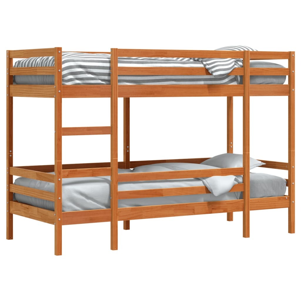Maison Exclusive - Etagenbett Wachsbraun 80x200 cm Massivholz Kiefer