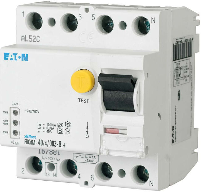 Eaton Interrupteur différentiel FI 63A 4p 30mA FRCDM-63/4/003-G/B (167894)