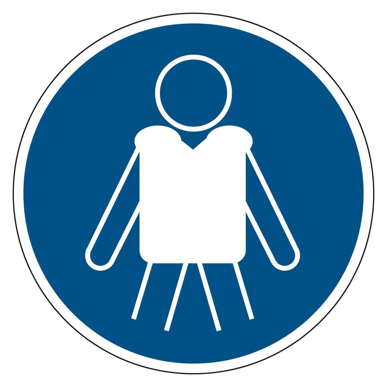 Brady ISO-Sicherheitsschild - Rettungsschwimmhilfen anlegen (M/M053/NT/PE-DIA150-1)