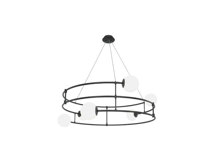 Grosse Design Pendellampe „Balance“ 6-Flammig Schwarz, Weiss Maytoni