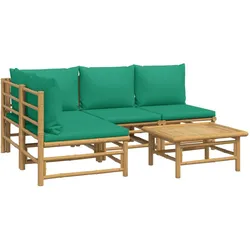 Helloshop26 - Gartenmöbel-Set 5-teilig mit Kissen grüner Bambus 02_0016506