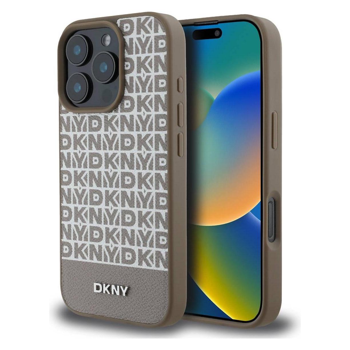 DKNY Repeat Pattern Bottom Stripe Case (Apple iPhone 16 Pro) (DKHMP16LPSOSPW)