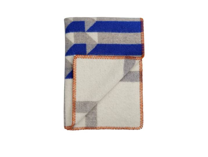 Røros Tweed - Kvam Wolldecke 200 x 135 cm, blau