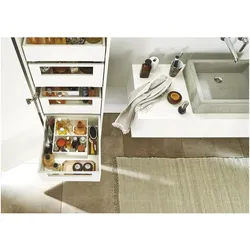 Blum, Schubladenauszüge, Space Tower Legrabox pure mit Reling TK 40kg NL550mm KB 450mm Oriongrau