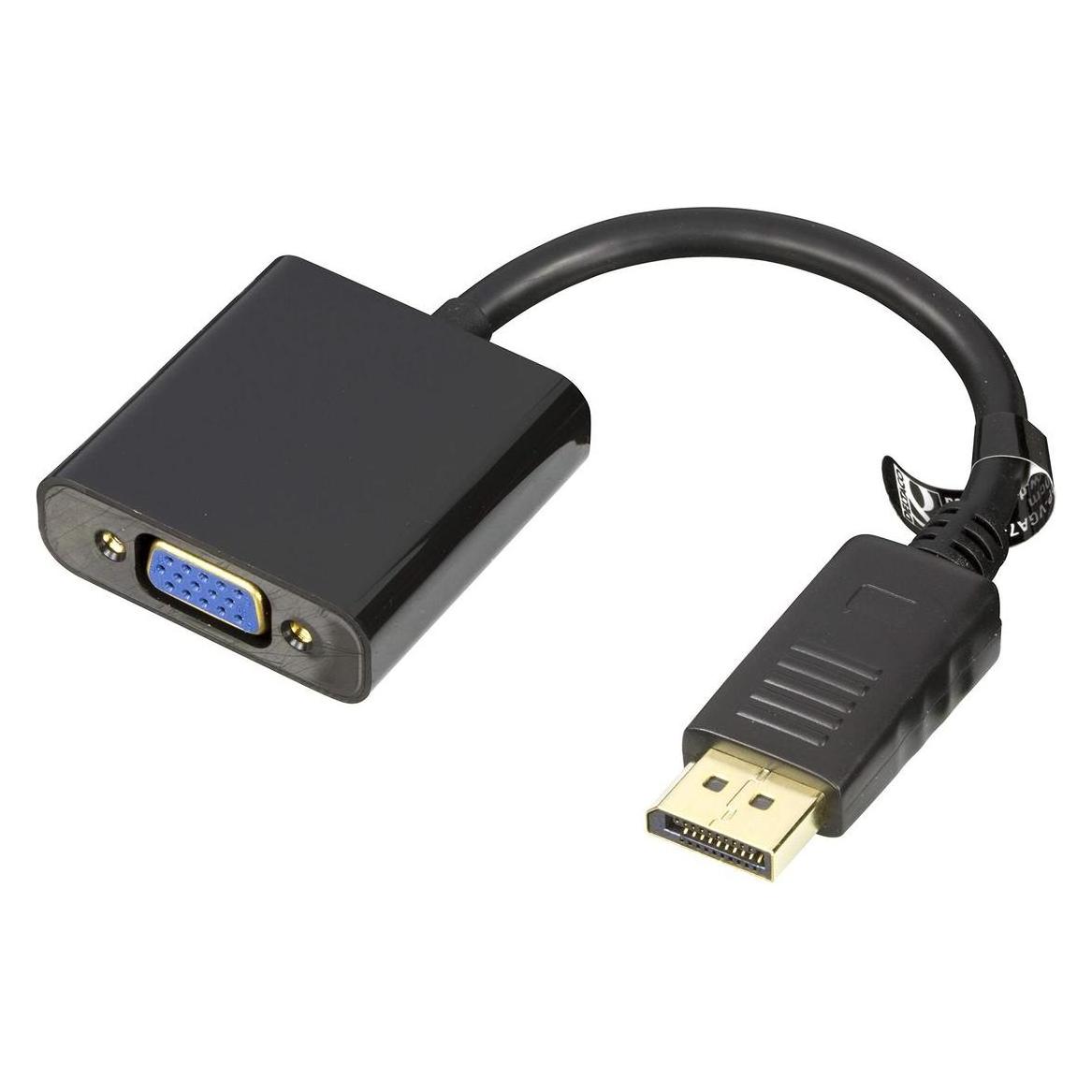 Deltaco DP-VGA7 Videokabel-Adapter 0,2 m DisplayPort VGA (D-Sub) Schwarz (DisplayPort) (DP-VGA7)