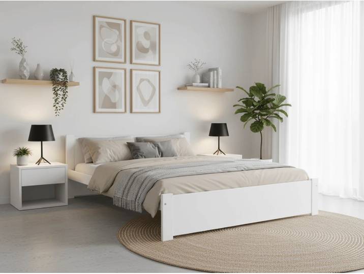 Bett IKAROS 120 x 200 cm, weiß Matratze: Ohne Matratze, Lattenrost: Mit Lamellenrost
