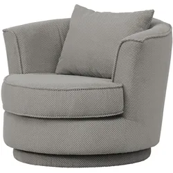 DREHSESSEL grau Web-Velours, Sessel 360° drehbar inklusive Kissen