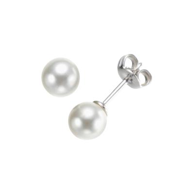 Perlenohrringe "mit Perlen, Silber 925" Gr. 2, silber, GIORGIO MARTELLO MILANO, Ohrringe, Damen, ca. Ø 6mm