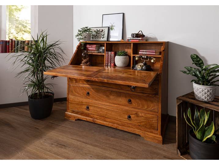 Secrétaire 107x50 Acacia laqué Miel OXFORD #0515