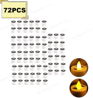 Inspire Curations Solar Tea Light Candles Waterproof Flameless LED Outdoor Lights 72pcs yellowlight