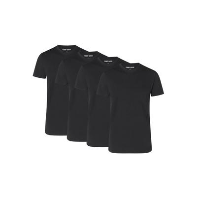 T-Shirt CAMP DAVID "T-Shirt 4er Pack", Herren, Gr. XL, schwarz, Obermaterial: 95% Baumwolle CO. 5% Elasthan EL., Shirts T-Shirt