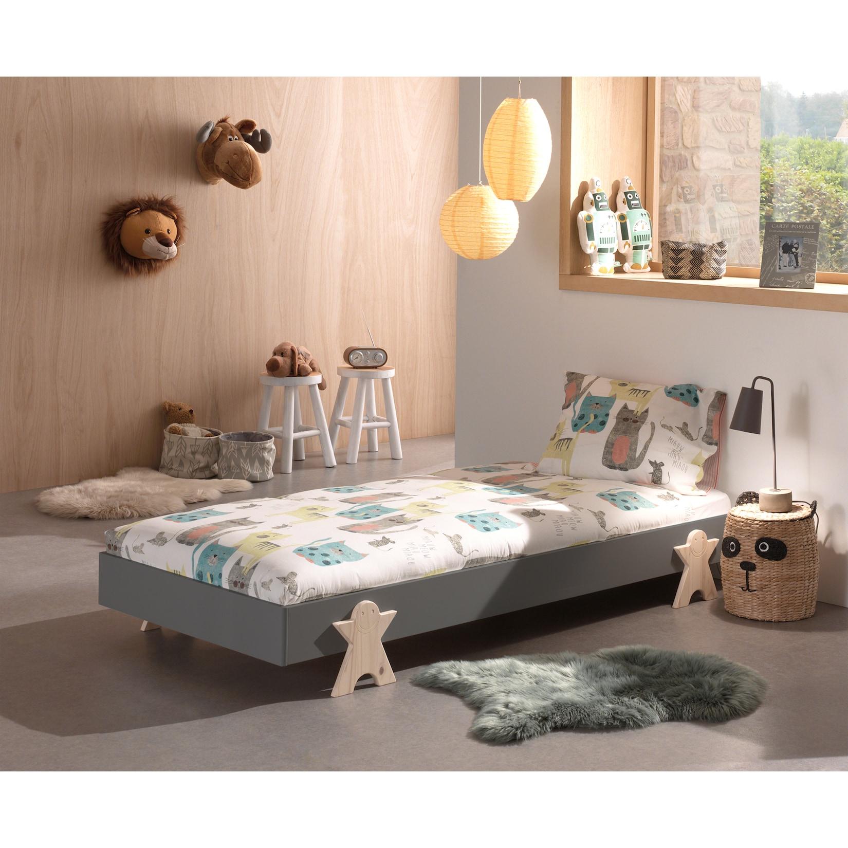 Modulo Einzelbett/Stapelbett 90 x 200 cm Liegefläche, grau lackiert, versch. Ausführungen