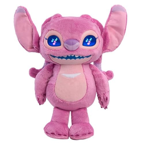 Just Play Disney Stitch Angel Many Moods Interactieve Knuffel met LCD-ogen en 50+ Geluidseffecten