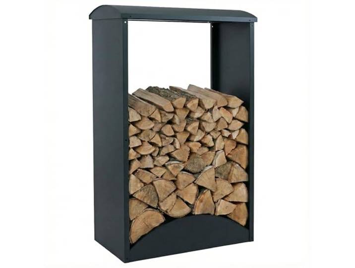 Mendler Brennholzlager HWC-P77, Outdoor, Metall 160x98x50cm - grün