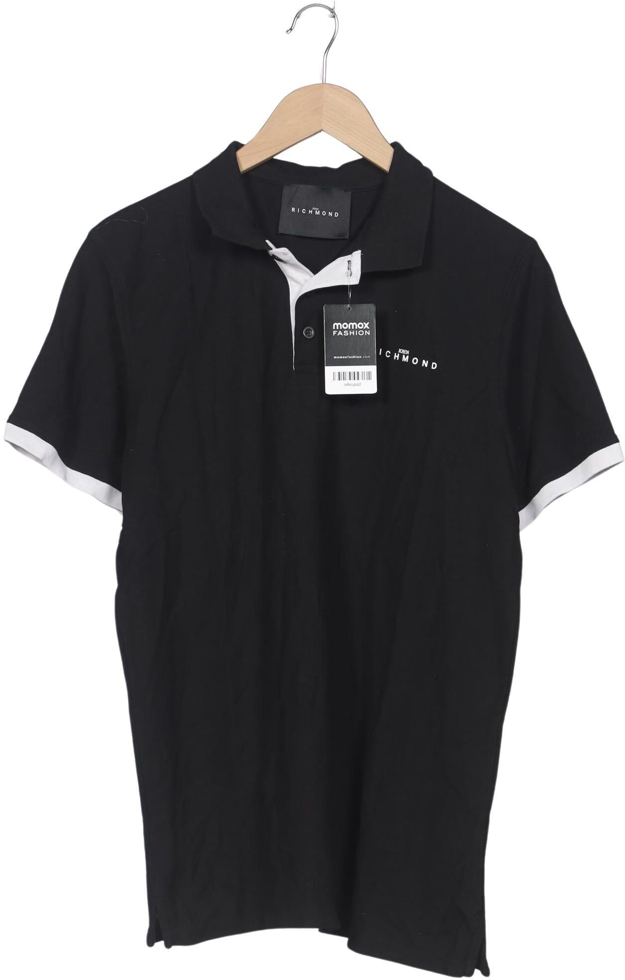 John Richmond Herren Poloshirt, Schwarz, Gr. XL, Baumwolle - Second Hand