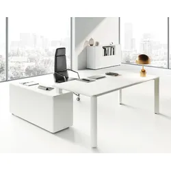 Büro Schreibtisch Weiß modern Lewo 3