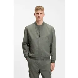 BOSS für Herren. 50555846 Graue abweisende Bomberjacke (48), Lässig, Polyester, Langarm