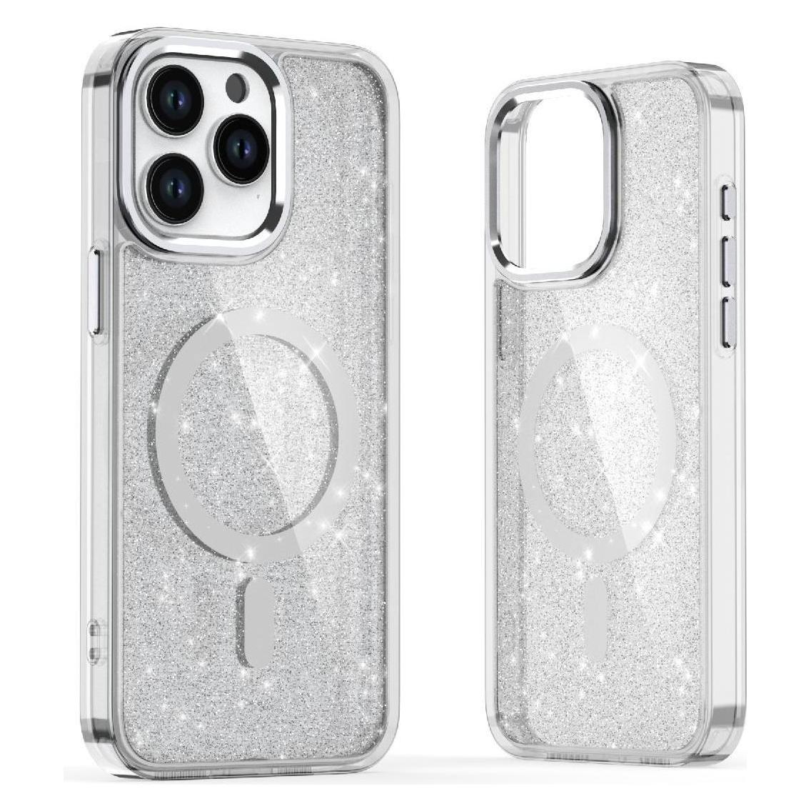 Hurtel Glitter Case MagSafe for iPhone 16 - white with glitter (Apple iPhone 16) (MAGSAFE GLITTER CASE MAGSAFE FOR IPHONE 16 WHITE)