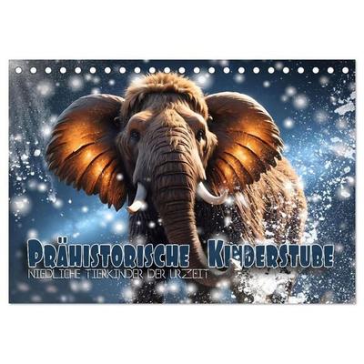 Prähistorische Kinderstube - niedliche Tierkinder der Urzeit (Tischkalender 2027 DIN A5 quer), CALVENDO Monatskalender