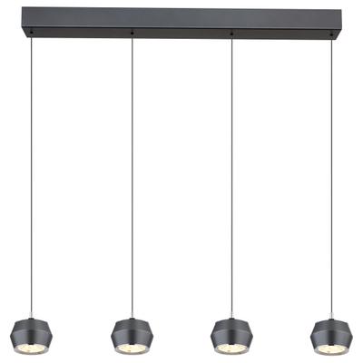 GLOBO LIGHTING LED Pendelleuchte "MARTHY", grau matt, 1 Stk., Leuchten, Hängeleuchte/Pendelleuchte/Esszimmer/Wohnzimmer/rund/höhenverstellbar, LED Pendelleuchte