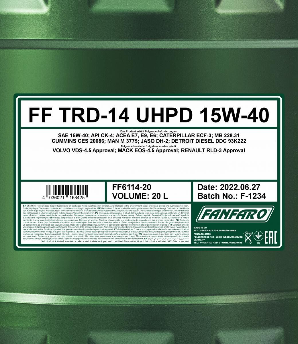 FANFARO FF6114-20 Moottoriöljy