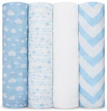 "Muslin Swaddle Blankets, Pack of 4, 47"" x 47"" by Comfy Cubs"