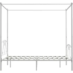 vidaXL Himmelbett-Gestell Weiß Metall 140 x 200 cm
