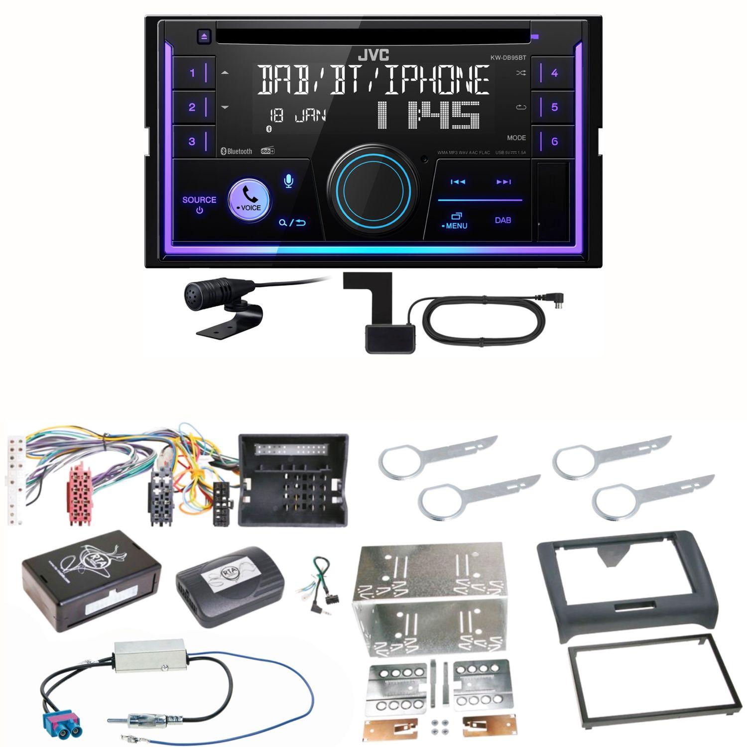 JVC KW-DB95BT Bluetooth Digitalradio Einbauset für Audi TT 8J