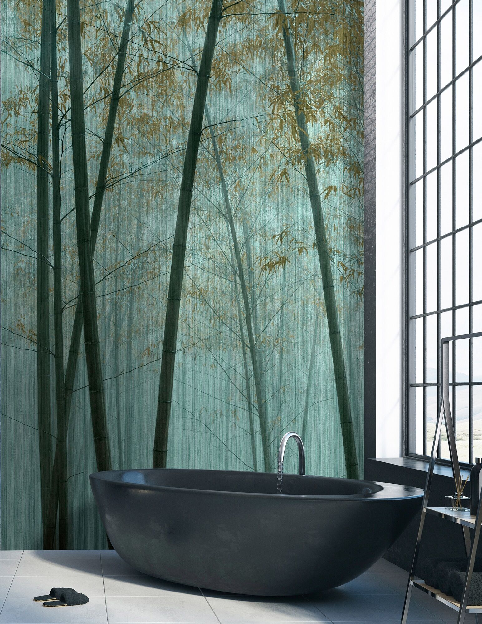 Fototapete LIVING WALLS "Walls by Patel In The Bamboo", grün, B:4m L:2,7m, Vlies, Tapeten, Vlies, Wand