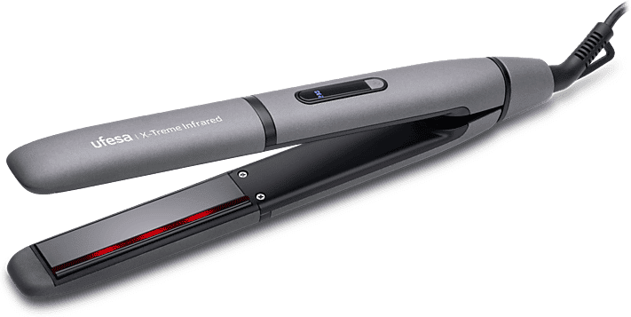 Plancha de pelo - Ufesa X-Treme Infrared, Cerámica, 150-230 °C, 5 niveles temperatura, Gris