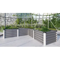 Vitavia Hochbeet Meta IN&OUT 401 M 185 x 185 cm 40 cm Granitgrau mit alufarbenen Profilen