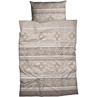 Bettwäsche CASATEX "Majella", grau (taupe), B/L: 155cm x 220cm, 1 Stk., 1 Stk., Satin, B/L: 80cm x 80cm, 2 Stk., Satin, Obermaterial: 100% Baumwolle, Bettwäsche, Bettwäsche, trendige, frische, ausdrucksvolle Farben