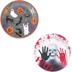 Pappteller-Set HALLOWEEN GHOST (D 23 cm) - D 23 cm