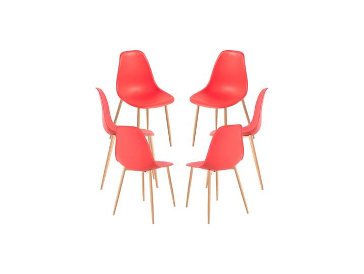 6er Set Mykle Stühle - Rot