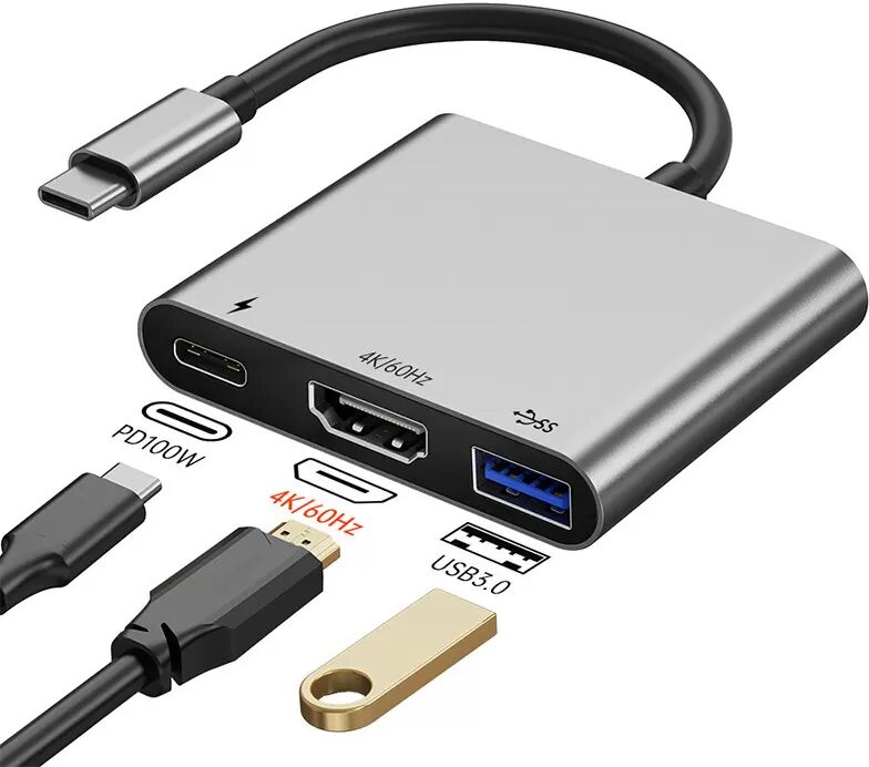 INF Hub USB-C 4K60Hz Compact avec chargement PD100W