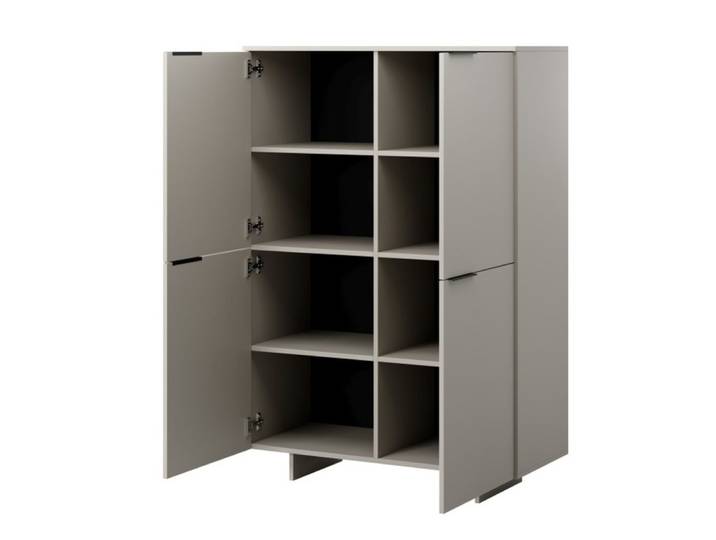 Buffet haut 4 portes en bois beige mat
