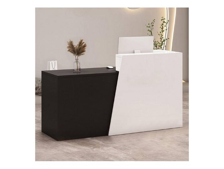 LuxusKollektion Empfangstheke Empfangstheke Kassentisch Schublade 180×42×100cm White + Black Right (1-St)