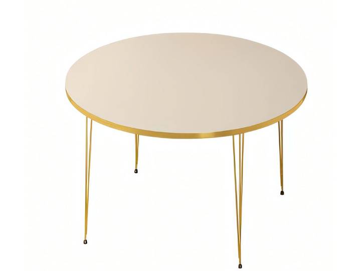 Xlmoebel Couchtisch XLMOEBEL Holz-Couchtisch in Beige mit modernem Design (Packung, Couchtisch rund), Made in Europa