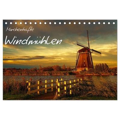 Märchenhafte Windmühlen (Tischkalender 2027 DIN A5 quer), CALVENDO Monatskalender