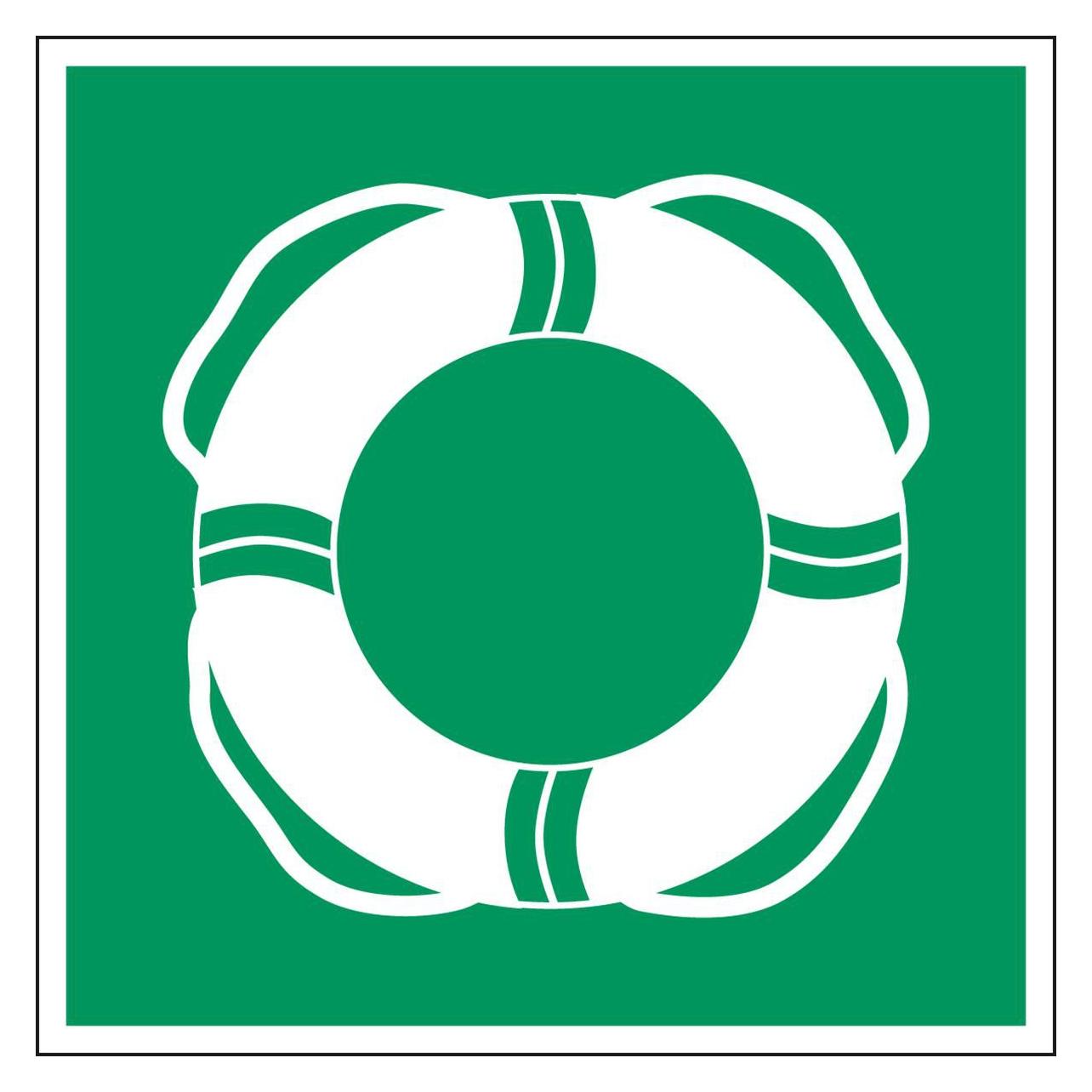 Brady ISO-Sicherheitsschild - Wasserrettungsgeräte (E/E061/NT/PE-200X200-1)
