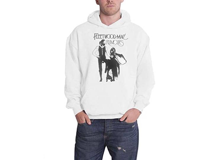 Fleetwood Mac Capuchon Rumours Band Logo nieuw Officieel Mannen Wit Pullover L