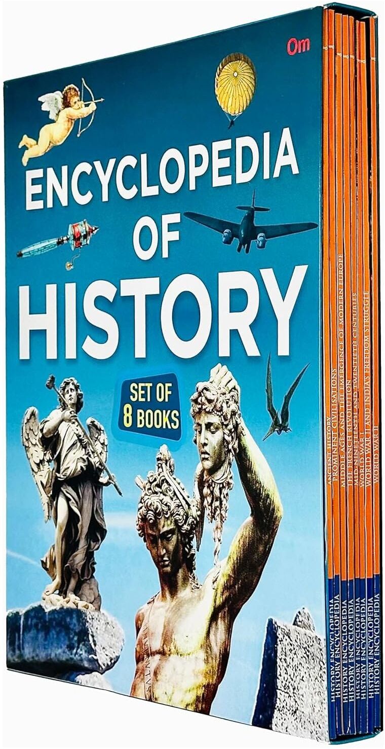 OM Books International Encyclopedia of History 8 Books Collection Set – World War History & Educational Learning Collection